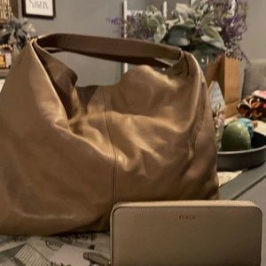 Authentic Furla hobo bag and wallet set
